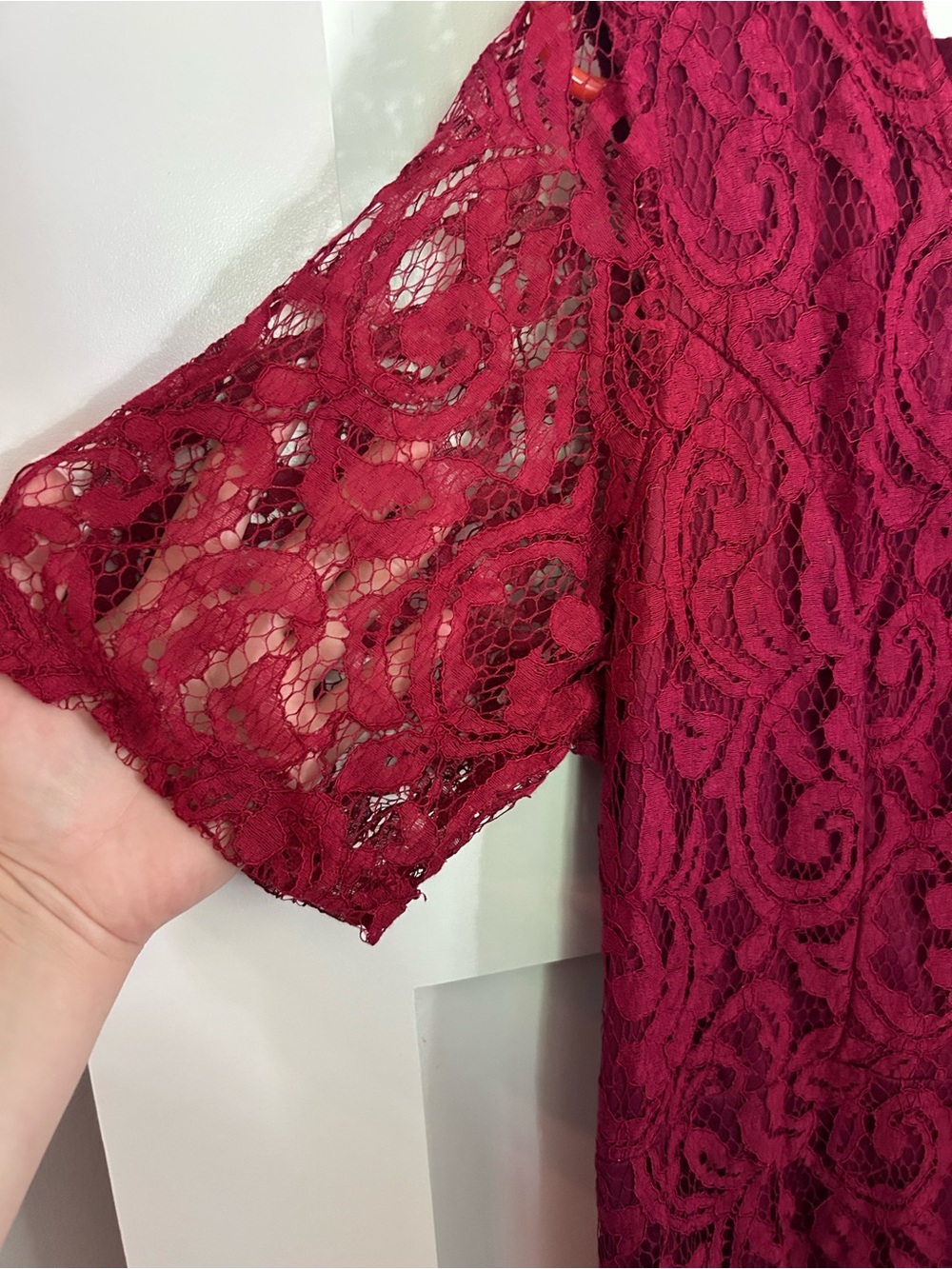 NEW with tag Club L London Lace Maxi Dress in Burgundy size 18 - Picture 4 of 9